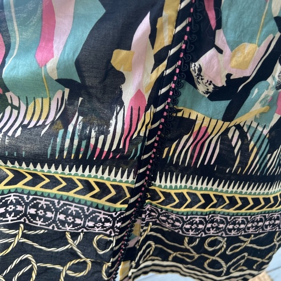 Pink and Green Bell Sleeve Resort Dress - Picture 6 of 16